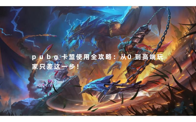 pubg卡盟使用全攻略：从0到高端玩家只差这一步！