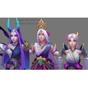 《英雄联盟》灵魂莲华皮肤原画分享：艾希、艾瑞莉娅、婕拉等